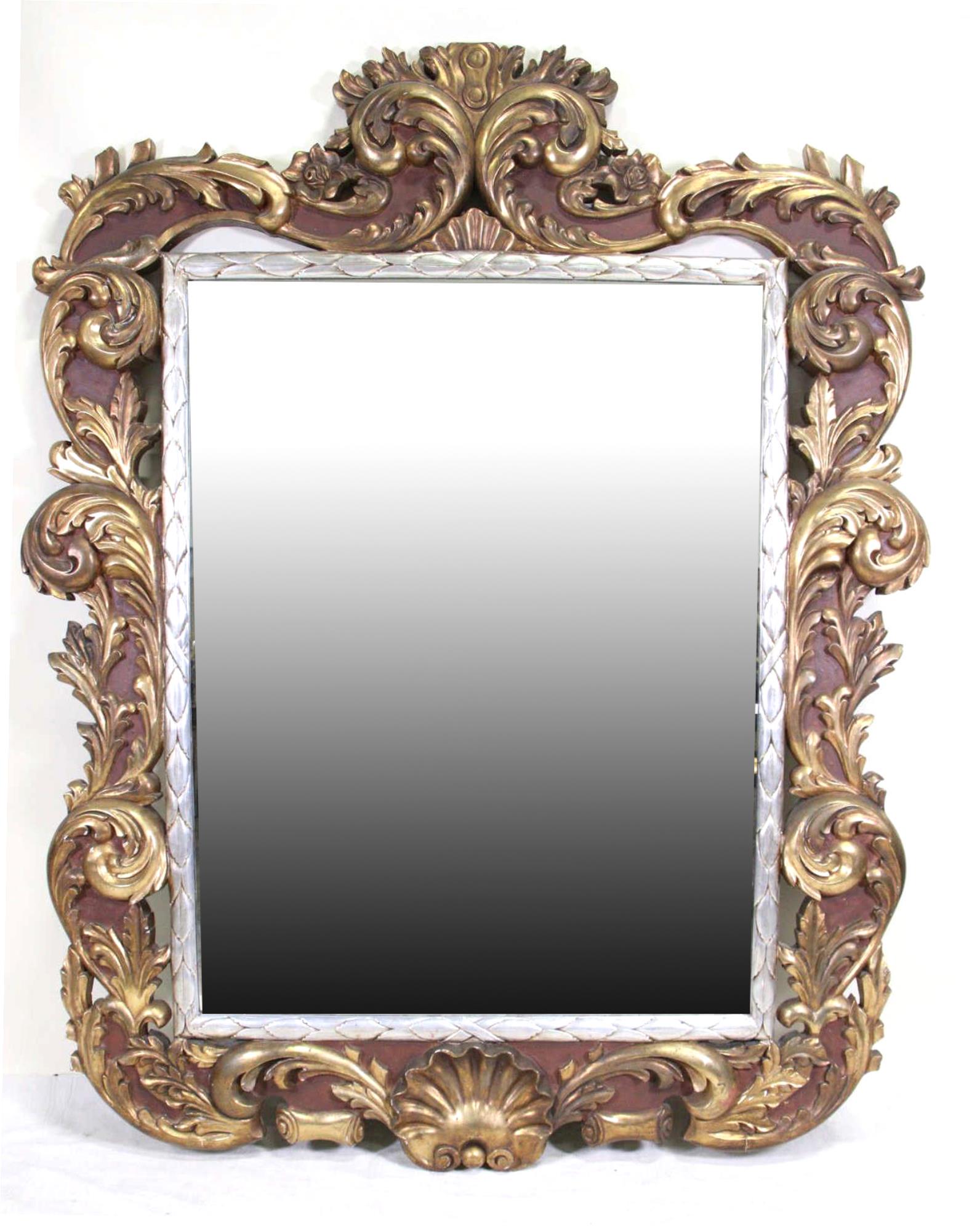 VINTAGE ITALIAN CARVED GILT FRAMED MIRROR (1 of 5)