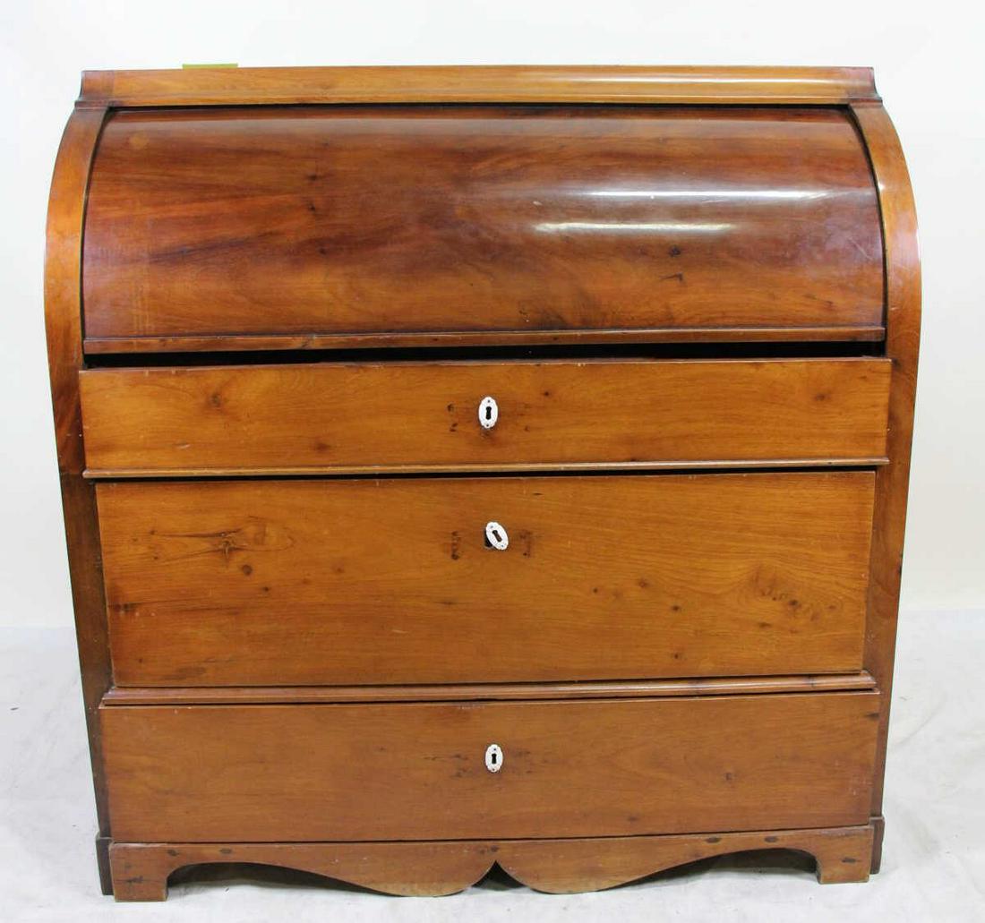 19th CENTURY MAHOGANY CYLINDER ROLL DESK (1 of 3)