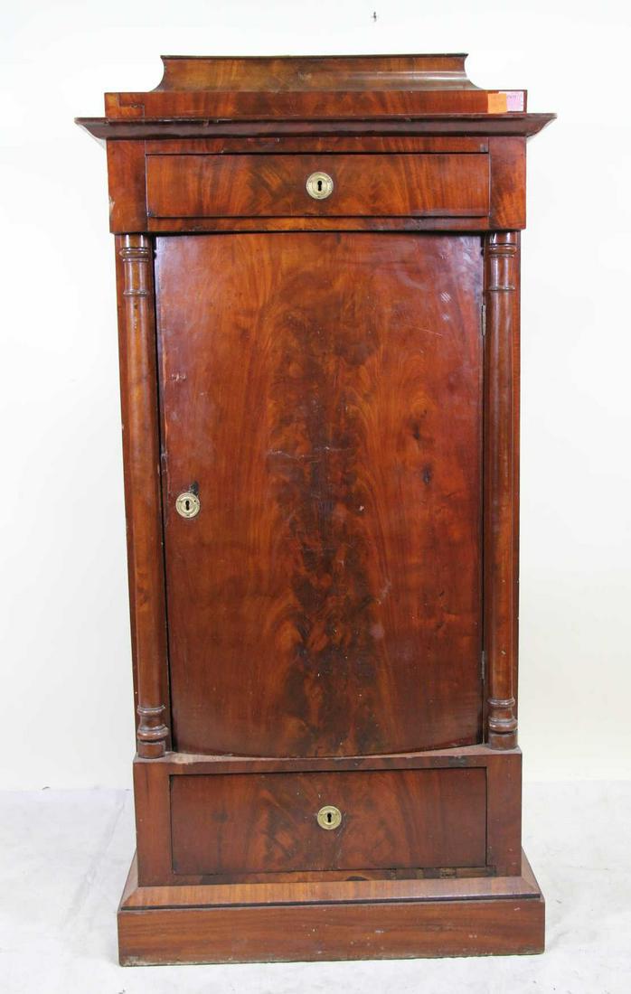 19th CENTURY MAHOGANY CABINET WITH THREE DRAWERS (1 of 3)