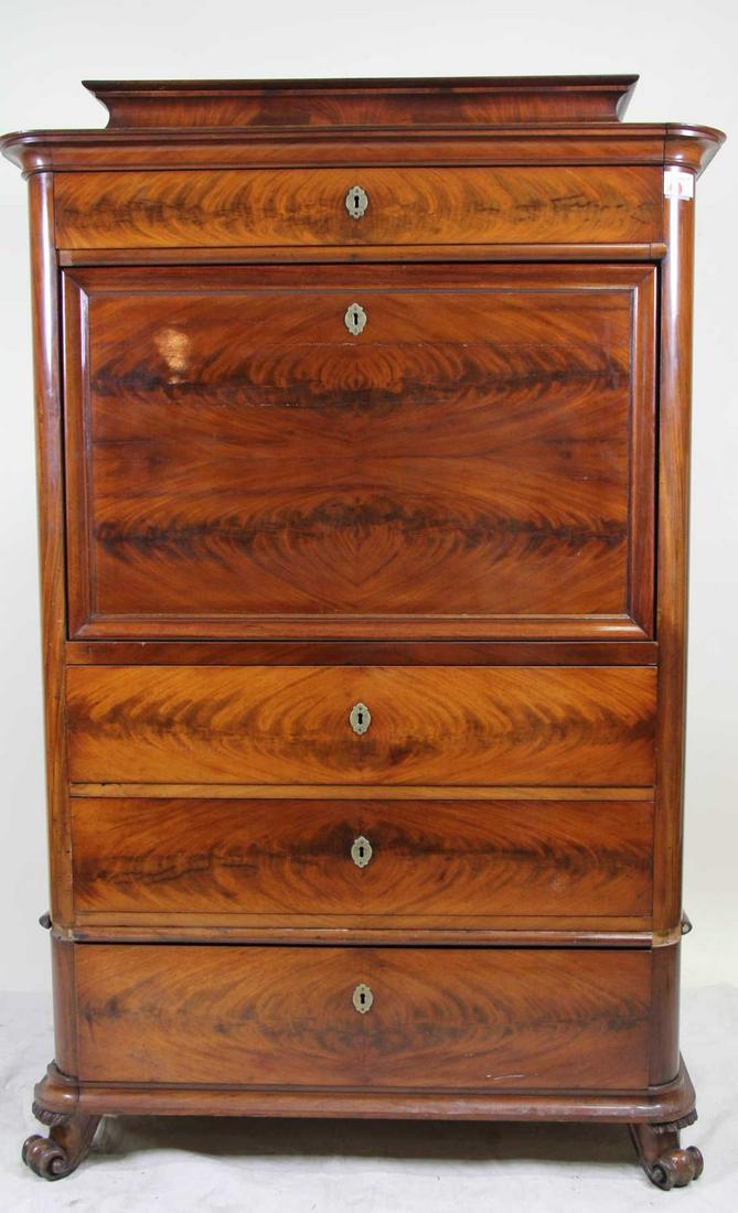 19th CENTURY MAHOGANY FALL FRONT SECRETARY (1 of 2)