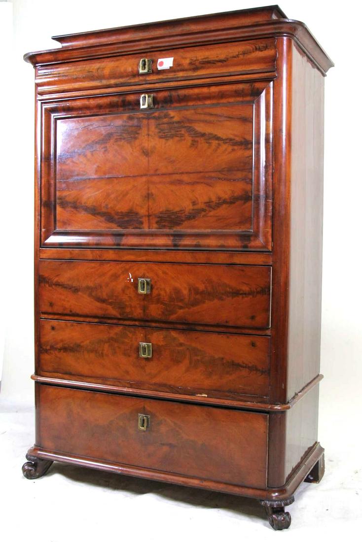19th CENTURY MAHOGANY FALL FRONT SECRETARY (1 of 4)