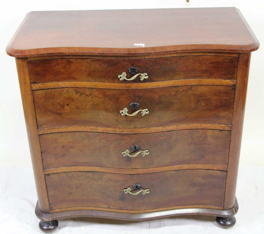 19th CENTURY MAHOGANY FOUR DRAWER CHEST (1 of 3)