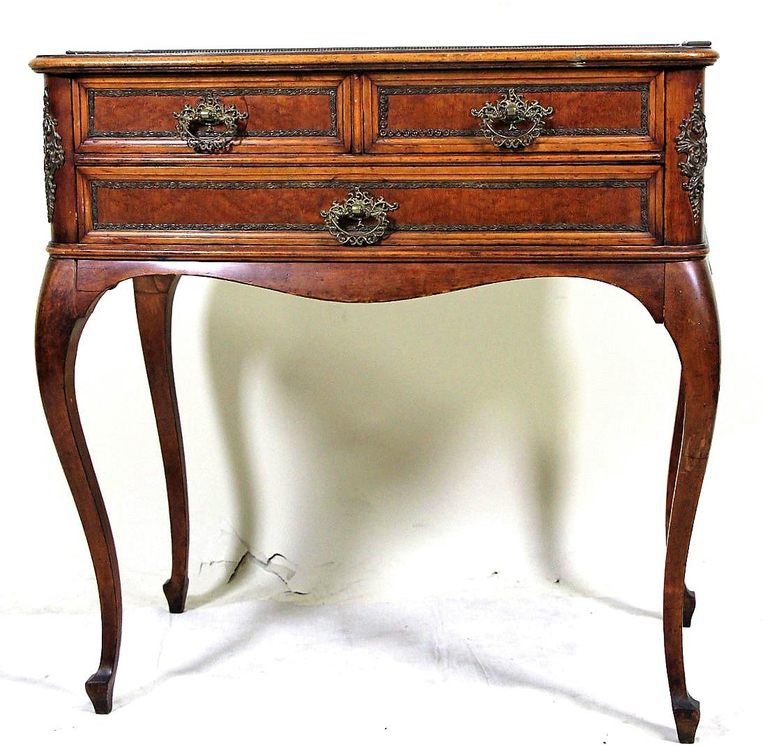 CIRCA 1940's FRENCH BURLED OAK SIDE TABLE (1 of 4)