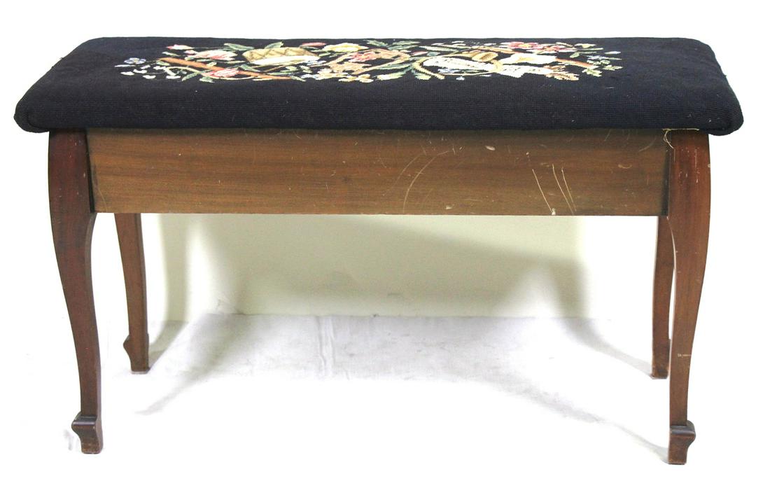 VINTAGE NEEDLE POINT BENCH (1 of 3)