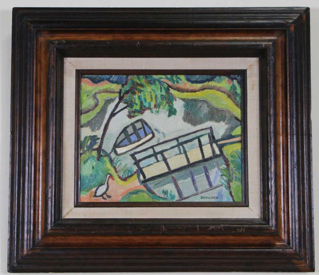 CHESTER SNOWDEN "MONET'S GARDEN" OIL PAINTING (1 of 3)