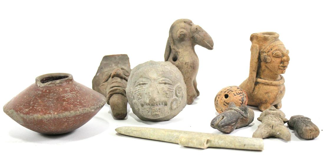 TEN PRE-COLUMBIAN TERRACOTTA PIECES (1 of 8)