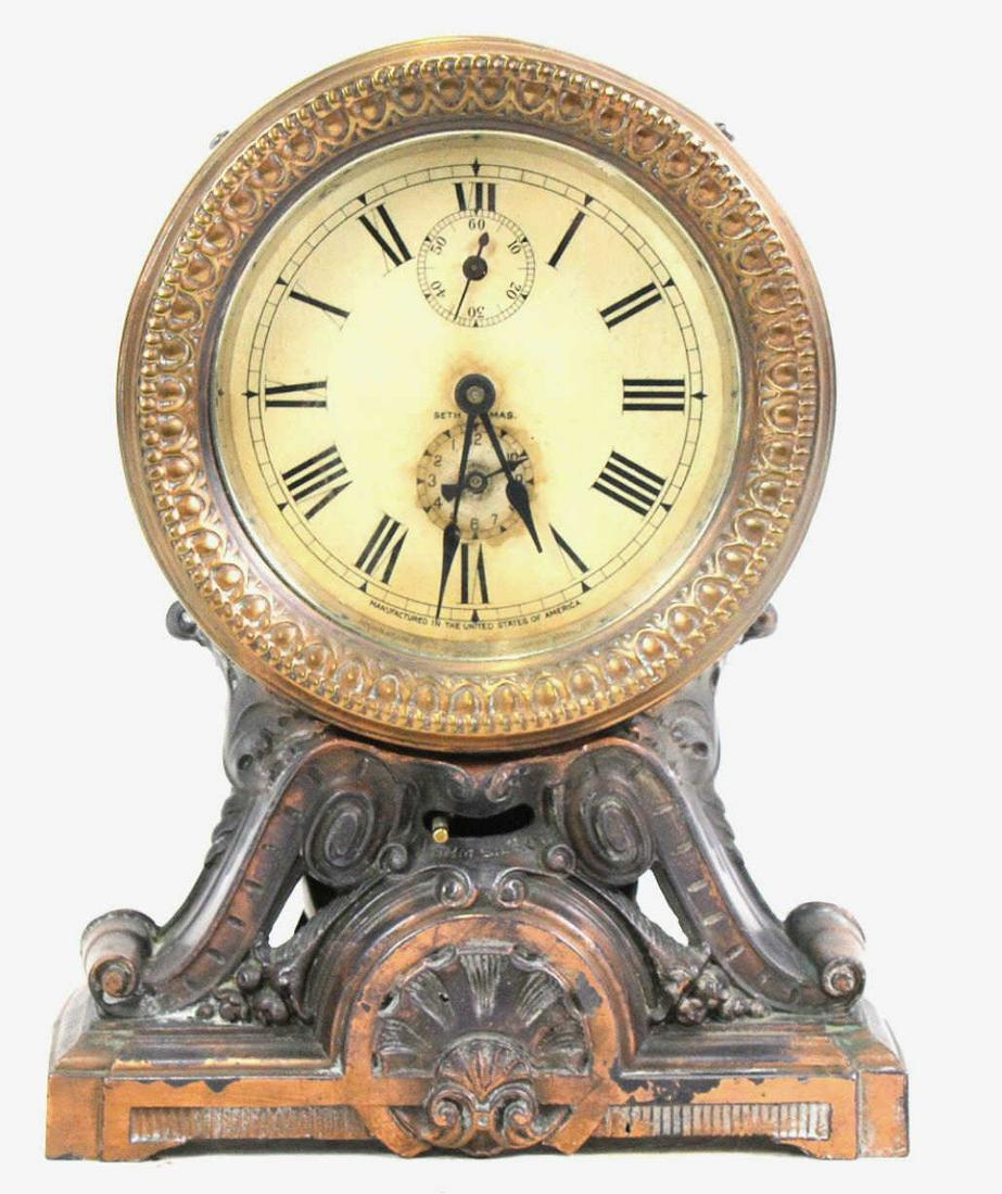 VINTAGE BRASS MANTEL CLOCK (1 of 5)
