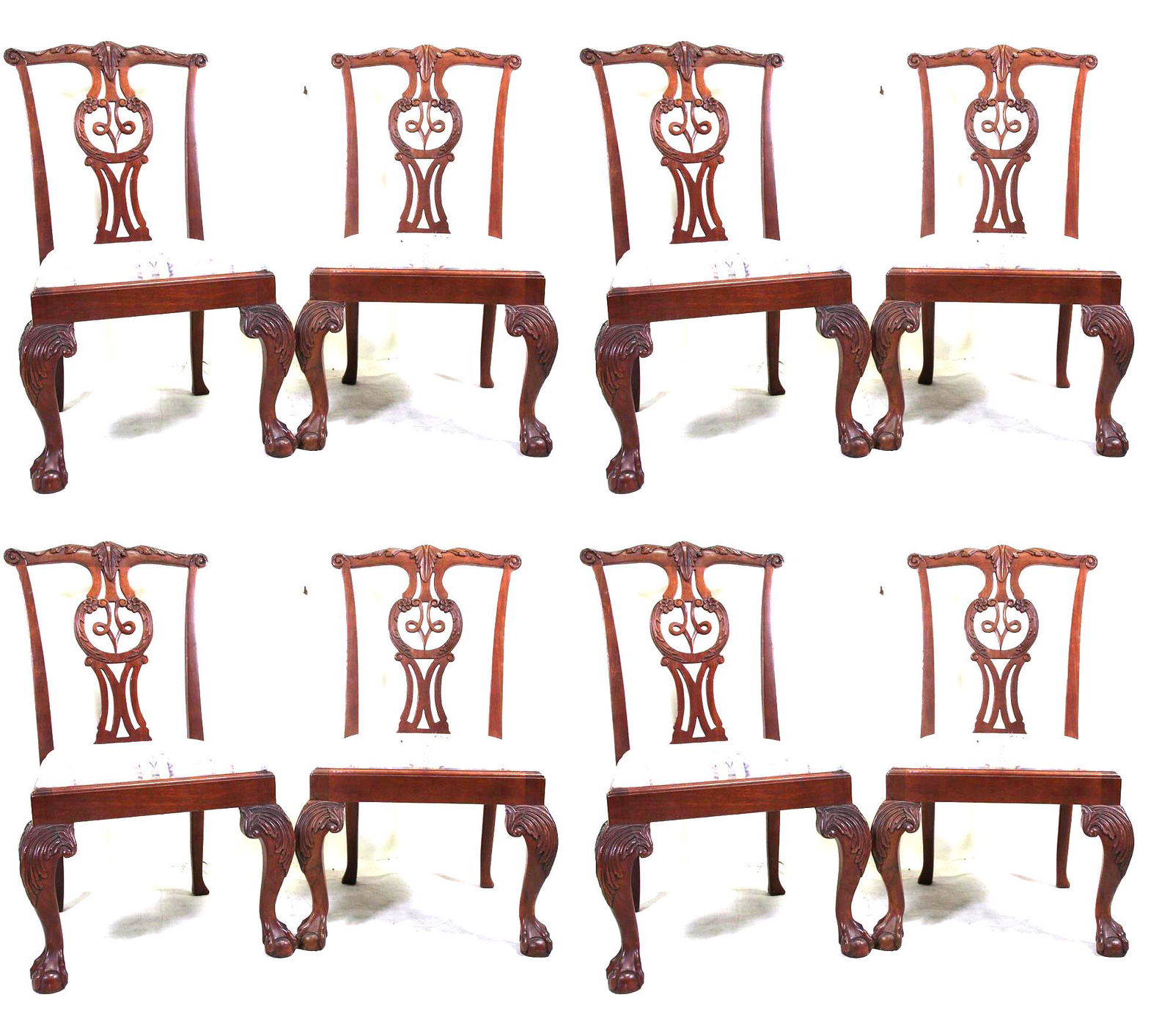 SET OF EIGHT BAKER CHIPPENDALE STYLE SIDE CHAIRS (1 of 7)