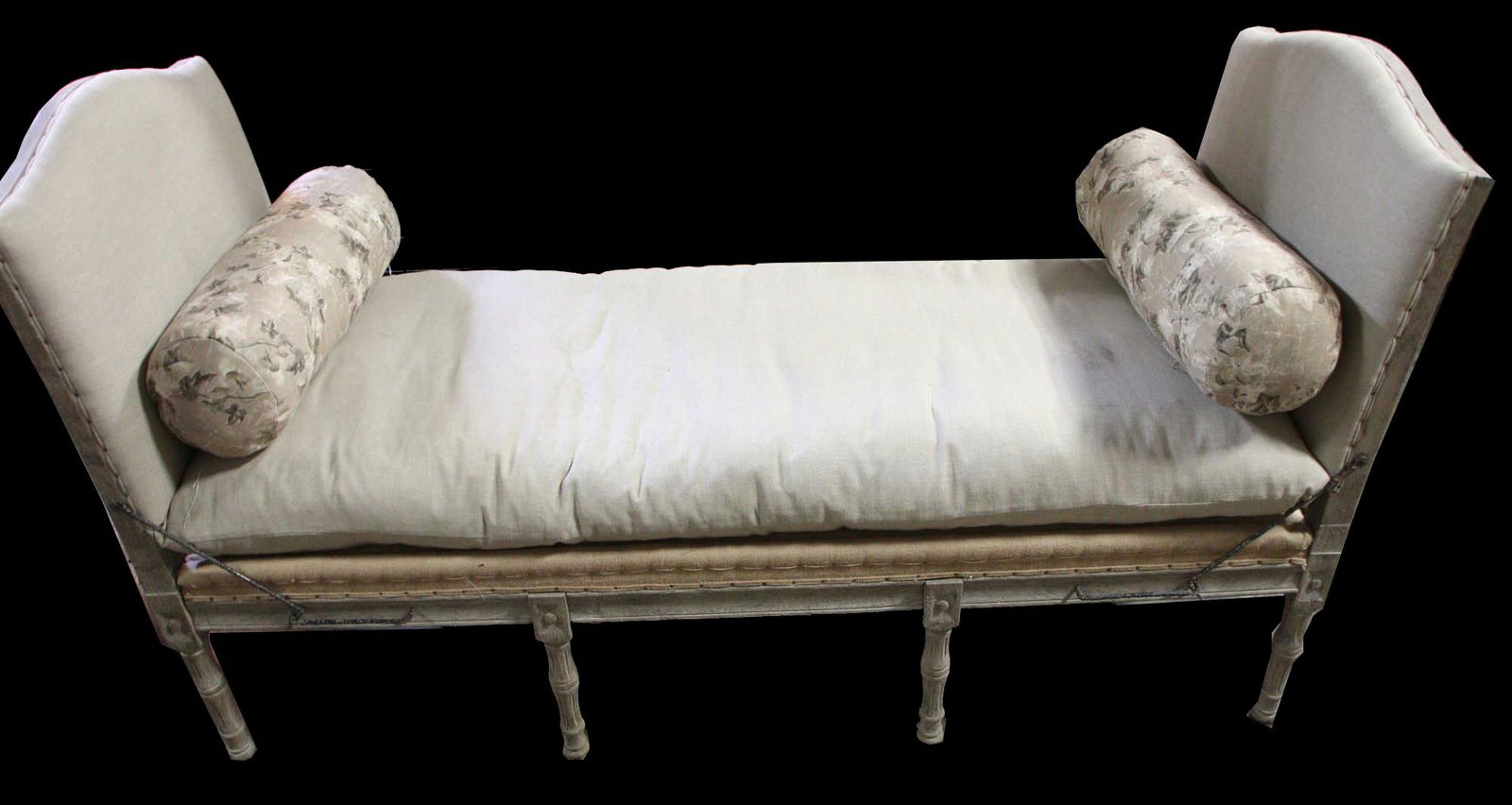 FRENCH STYLE CARVED BASE UPHOLSTERED DAYBED (1 of 5)