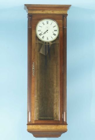 HOWARD MILLER HANGING GRANDFATHER CLOCK: HOWARD MILLER HANGING GRANDFATHER CLOCK. Height: 68 in. by Width: 24 in. by Depth: 11 in.