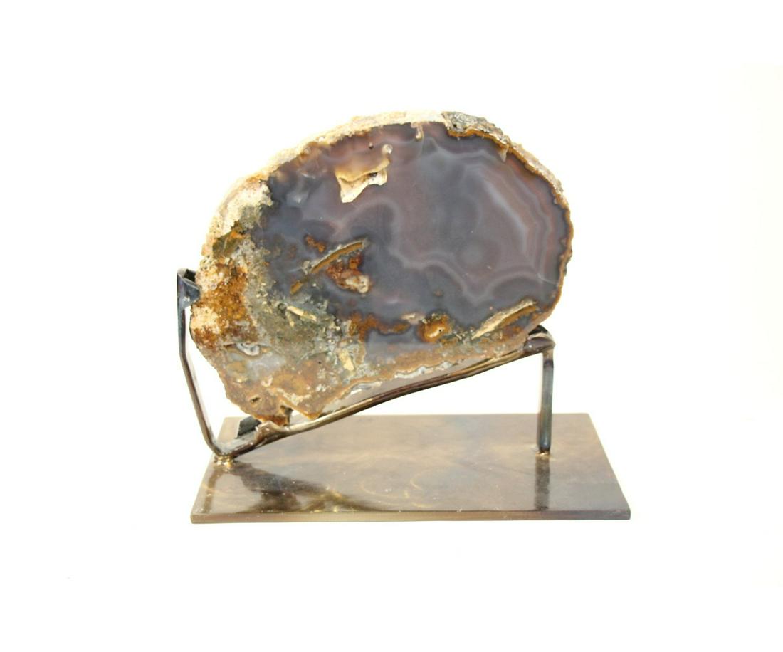 AGATE GEODE SLICE ON CUSTOM STAND (1 of 3)