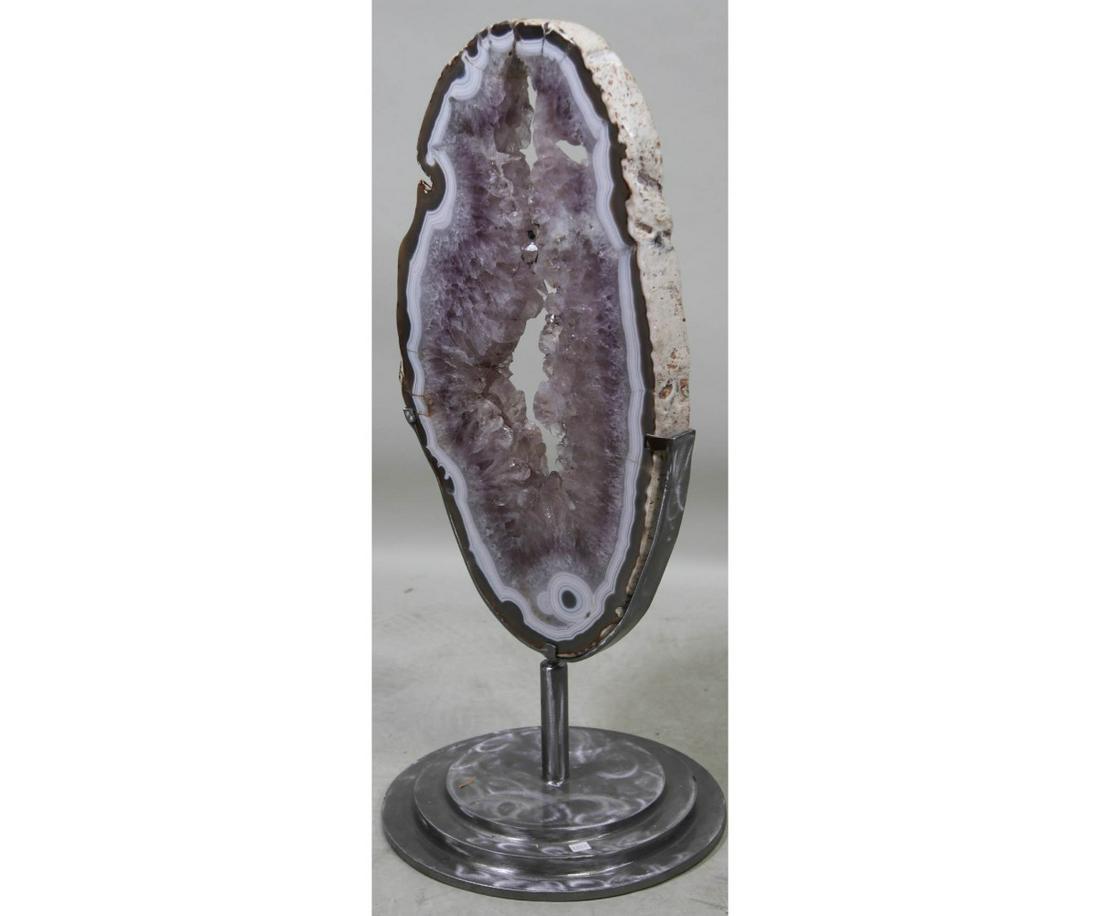AMETHYST GEODE SLICE ON STAND (1 of 4)