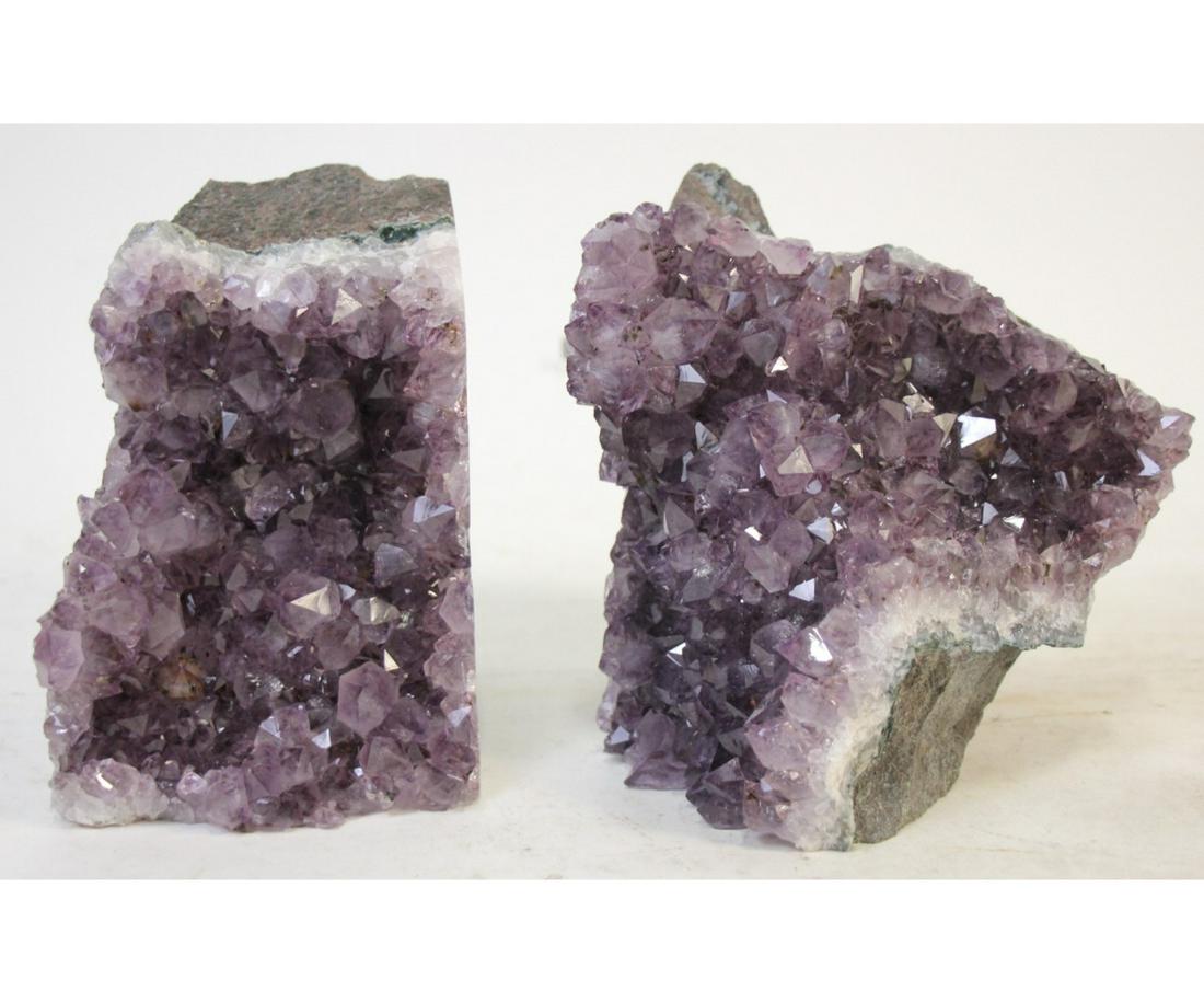 SET OF AMETHYST BOOKENDS: SET OF AMETHYST BOOKENDS.12.0 LB. Height: 6 in. by Width: 5 in. by Depth: 5 in.