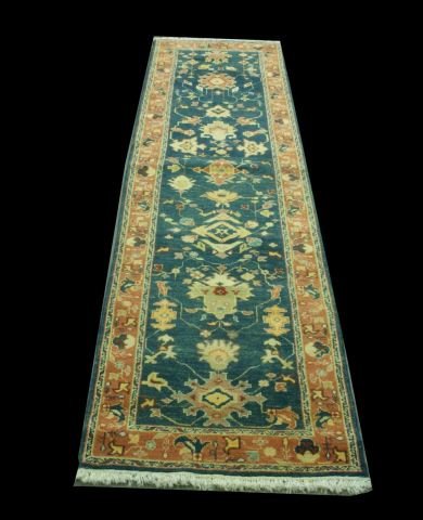 TURKISH FASHAD RUNNER: TURKISH FASHAD RUNNER. Height: 9 ft. 9 in. by Width: 2 ft. 8 in.