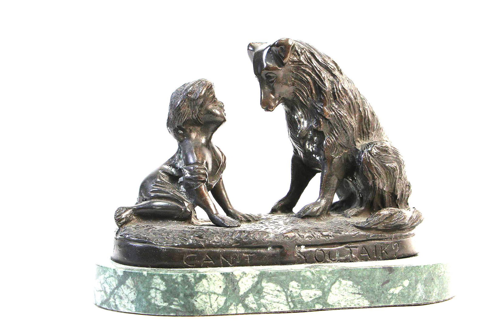 G. FERRAD "CAN'T YOU TALK" BRONZE SCULPTURE (1 of 3)