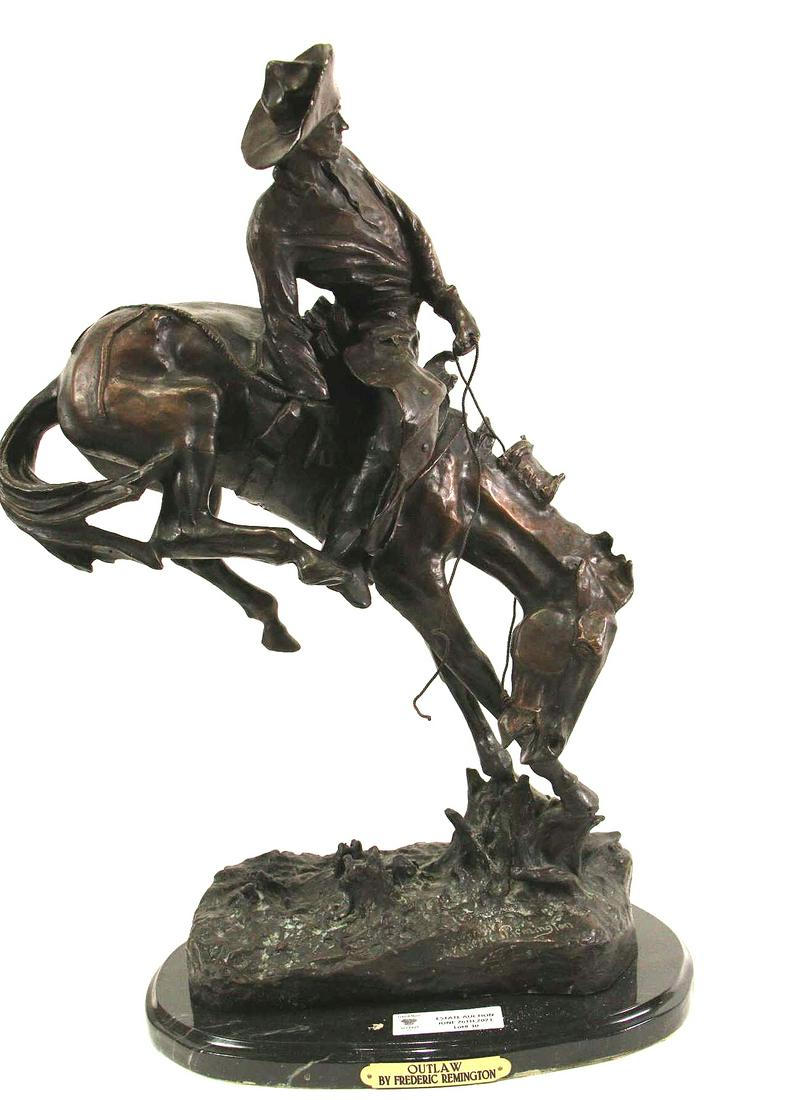 FREDERIC REMINGTON "OUTLAW" BRONZE SCULPTURE (1 of 8)