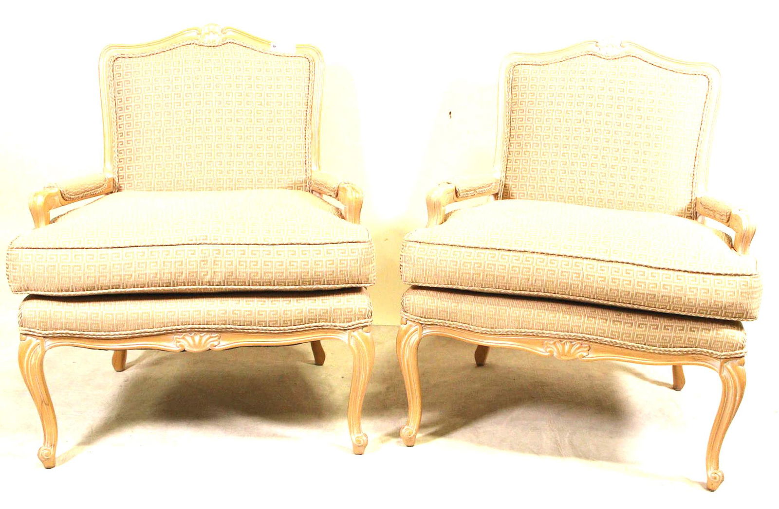 PAIR OF HICKORY MFG CO. FRENCH STYLE ARMCHAIRS (1 of 4)