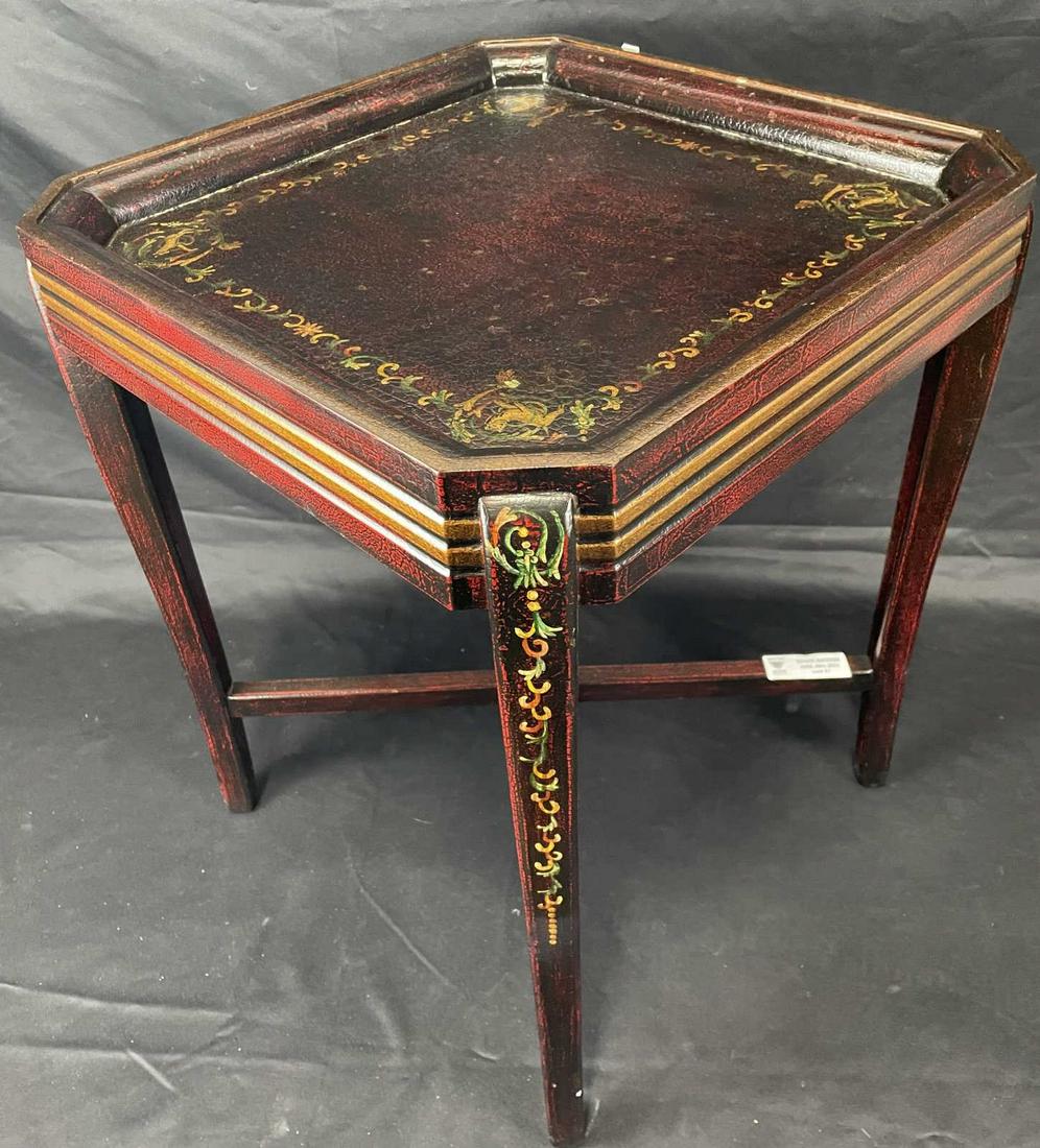 PAINTED SQUARE SIDE TABLE (1 of 2)