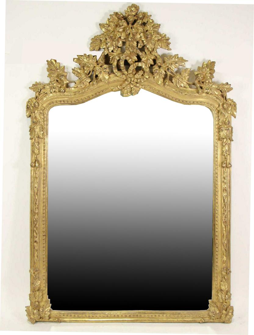 EARLY 20th CENTURY BAROQUE CARVED & GILDED MIRROR (1 of 3)