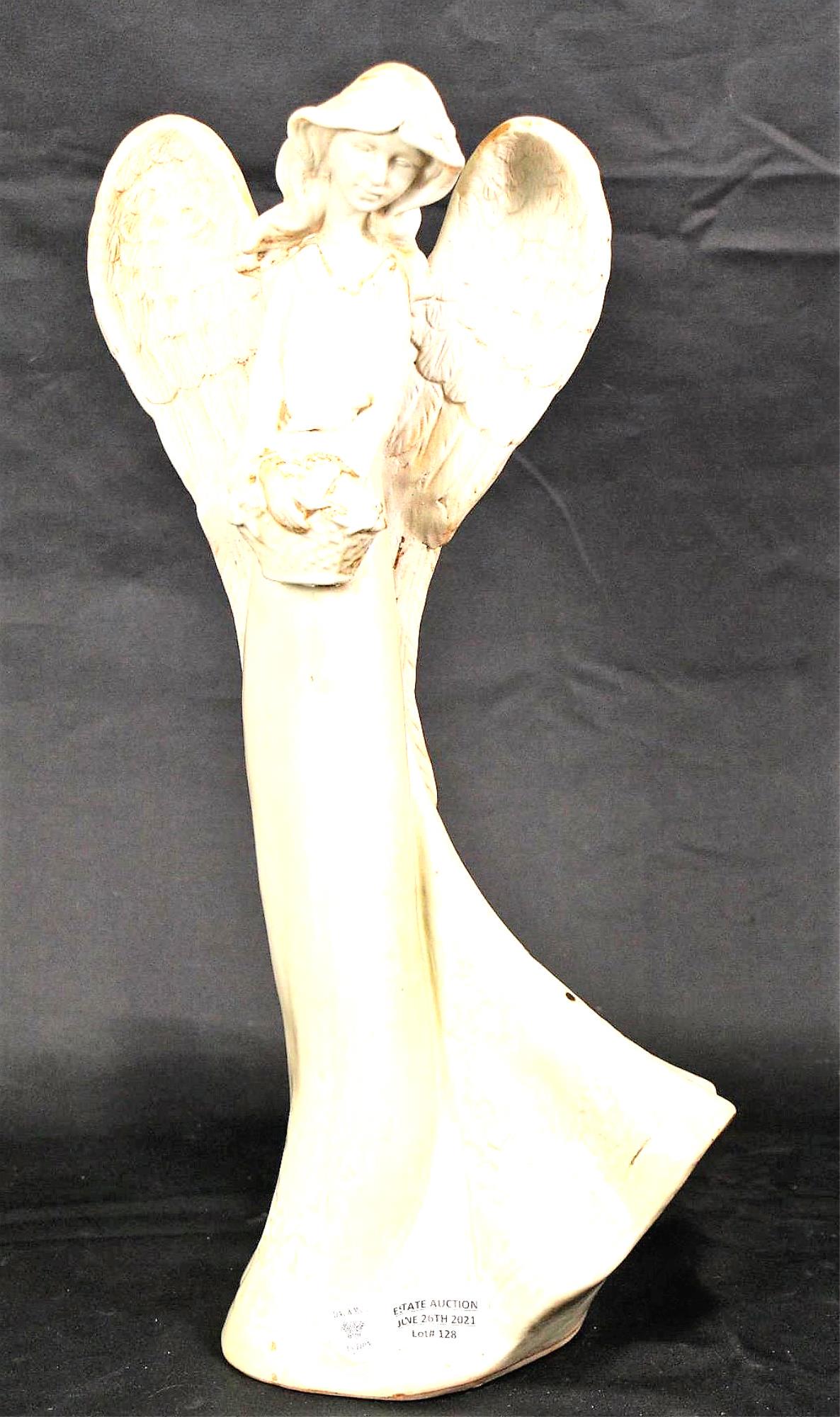 PORCELAIN WINGED ANGEL FIGURE (1 of 3)