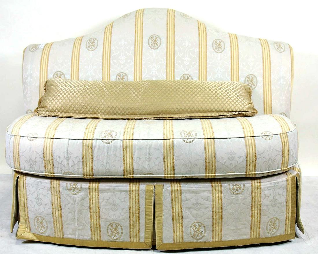 CUSTOM MADE SILK UPHOLSTERED BANQUETTE BY CENTURY (1 of 5)