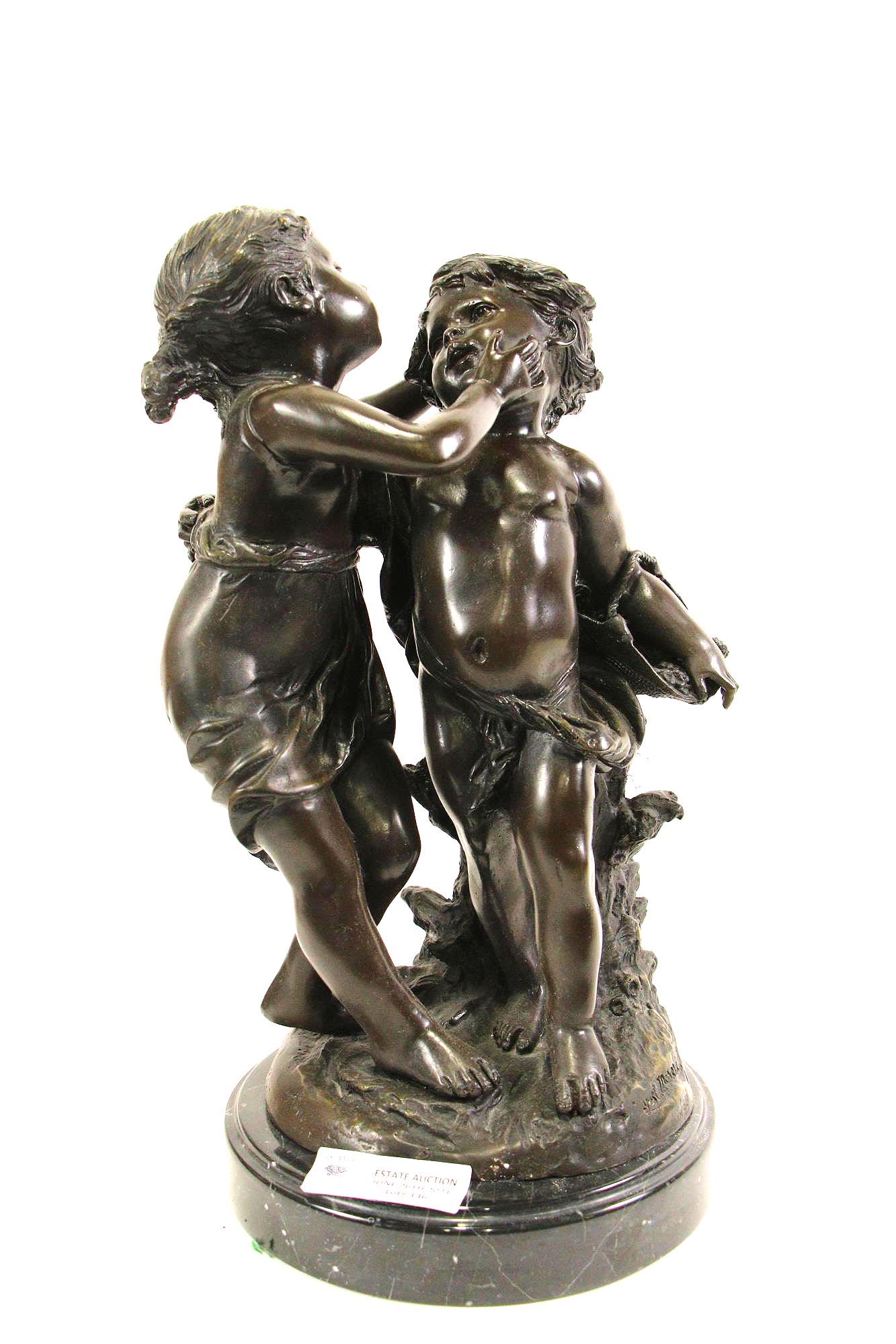 18th CENTURY STYLE YOUNG LOVERS BRONZE SCULPTURE (1 of 5)