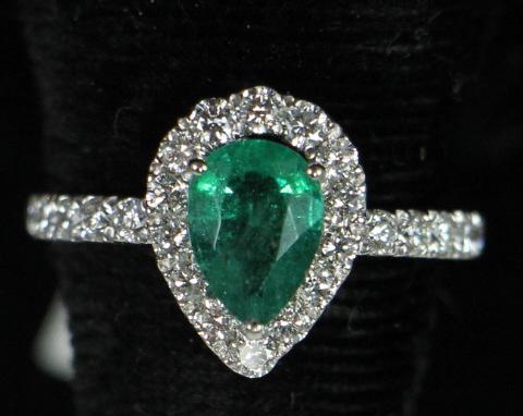 PLATINUM EMERALD & DIAMOND RING (1 of 2)