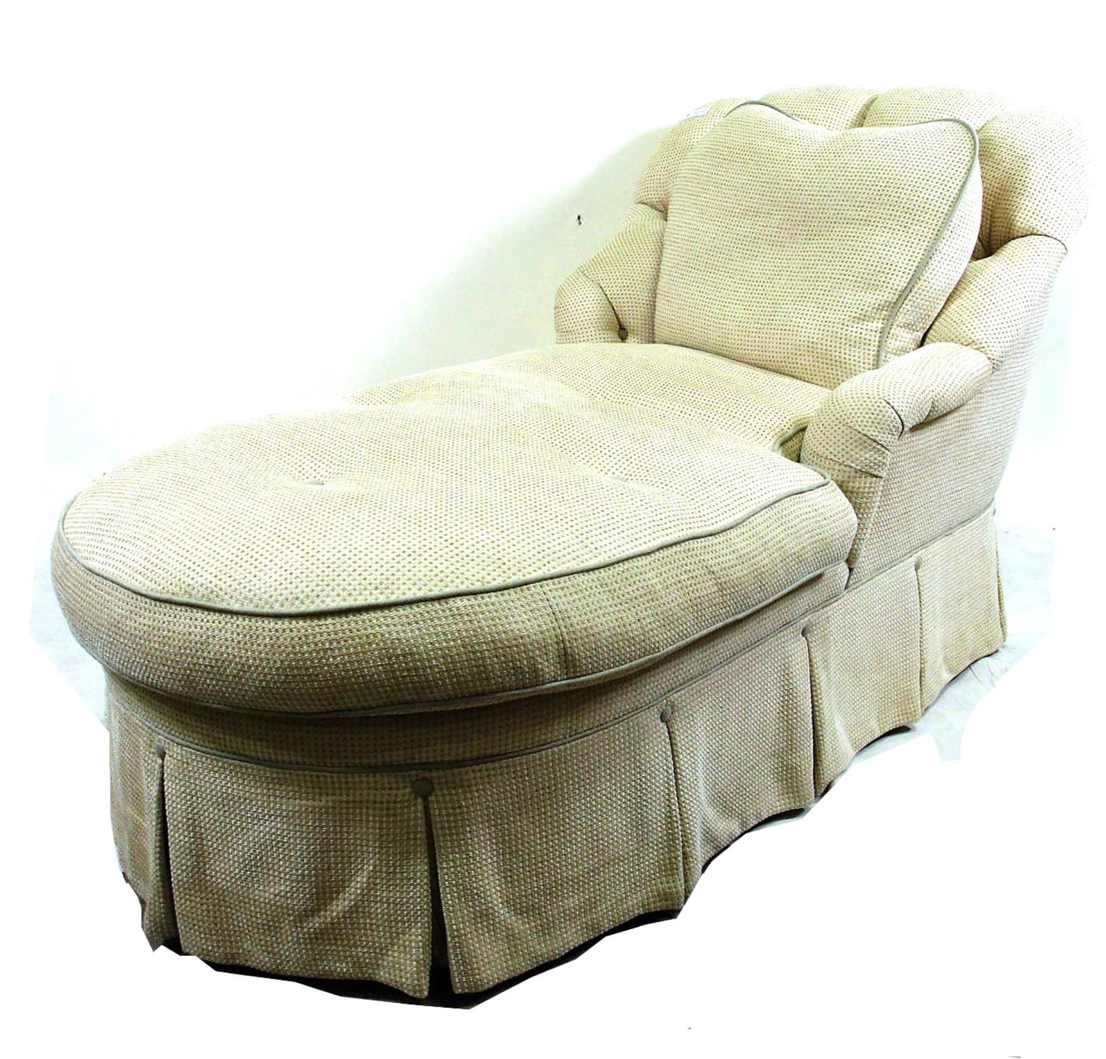 CHAISE LOUNGE BY A. RUDIN: CHAISE LOUNGE BY A. RUDIN. Height: 39 in. by Width: 35.5 in. by Depth: 59