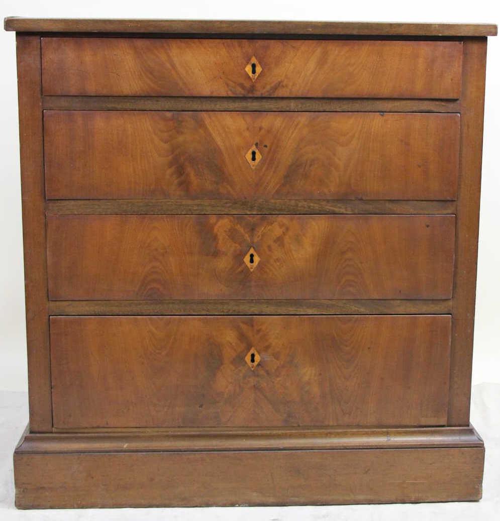 19th CENTURY DANISH MAHOGANY FOUR DRAWER CHEST (1 of 2)