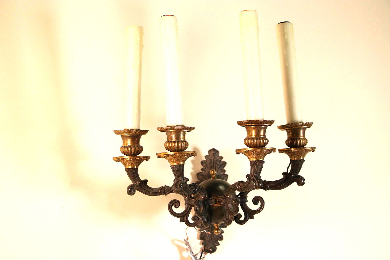 PAIR OF ANTIQUE EMPIRE  WALL SCONCES (1 of 6)