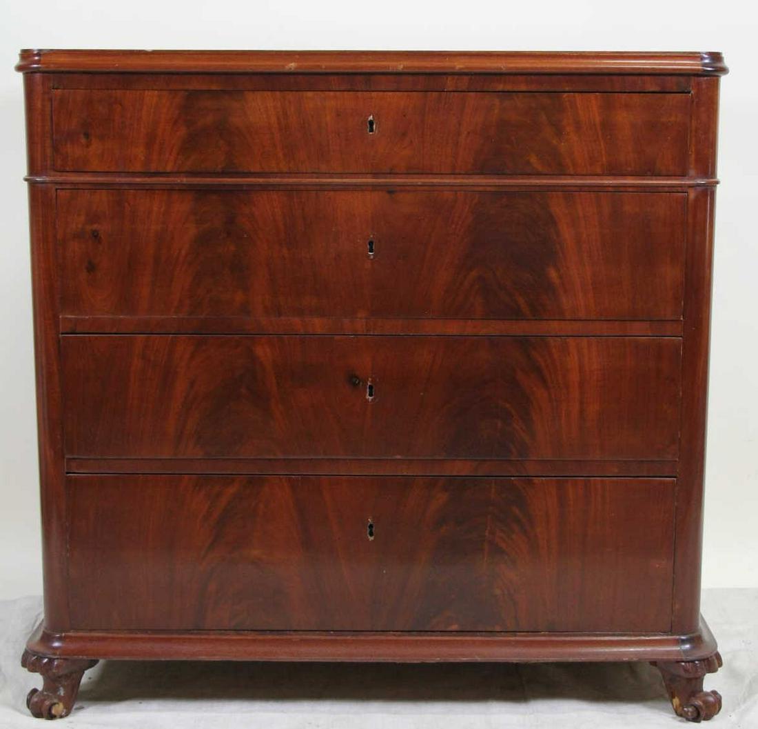 19th CENTURY MAHOGANY FOUR DRAWER CHEST (1 of 3)