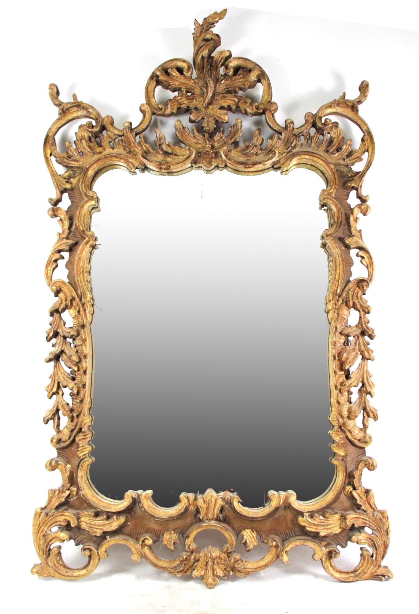 VINTAGE ITALIAN CARVED & GILT FRAMED MIRROR (1 of 5)