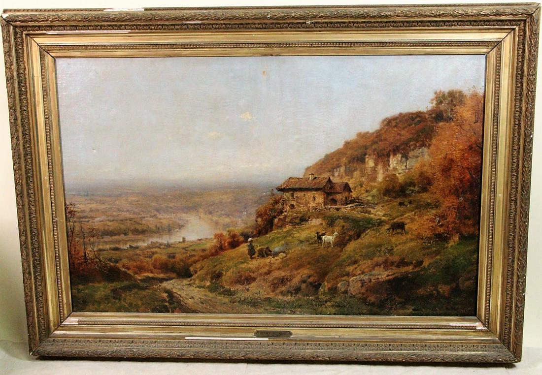 19TH CENTURY ITALIAN LANDSCAPE AFTER JOHN CONSTABLE: 19TH CENTURY ITALIAN LANDSCAPE AFTER JOHN CONSTABLE. Height: 41 in. by Width: 59