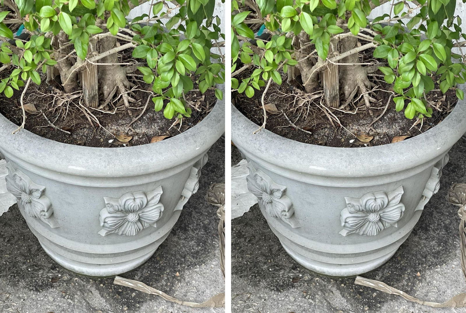 PAIR OF OUTDOOR FLOWER POTS (1 of 3)