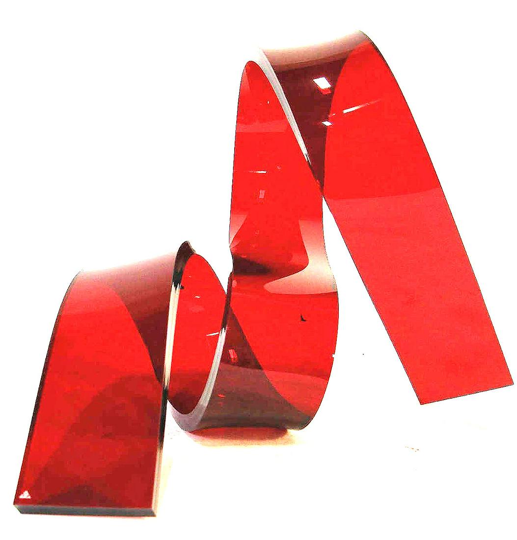 CONTEMPORARY RED LUCITE SCULPTURE (1 of 4)