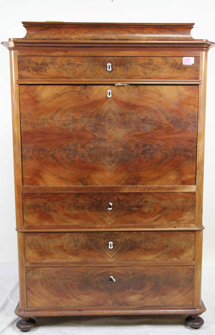 19th CENTURY MAHOGANY FALL FRONT SECRETARY (1 of 3)