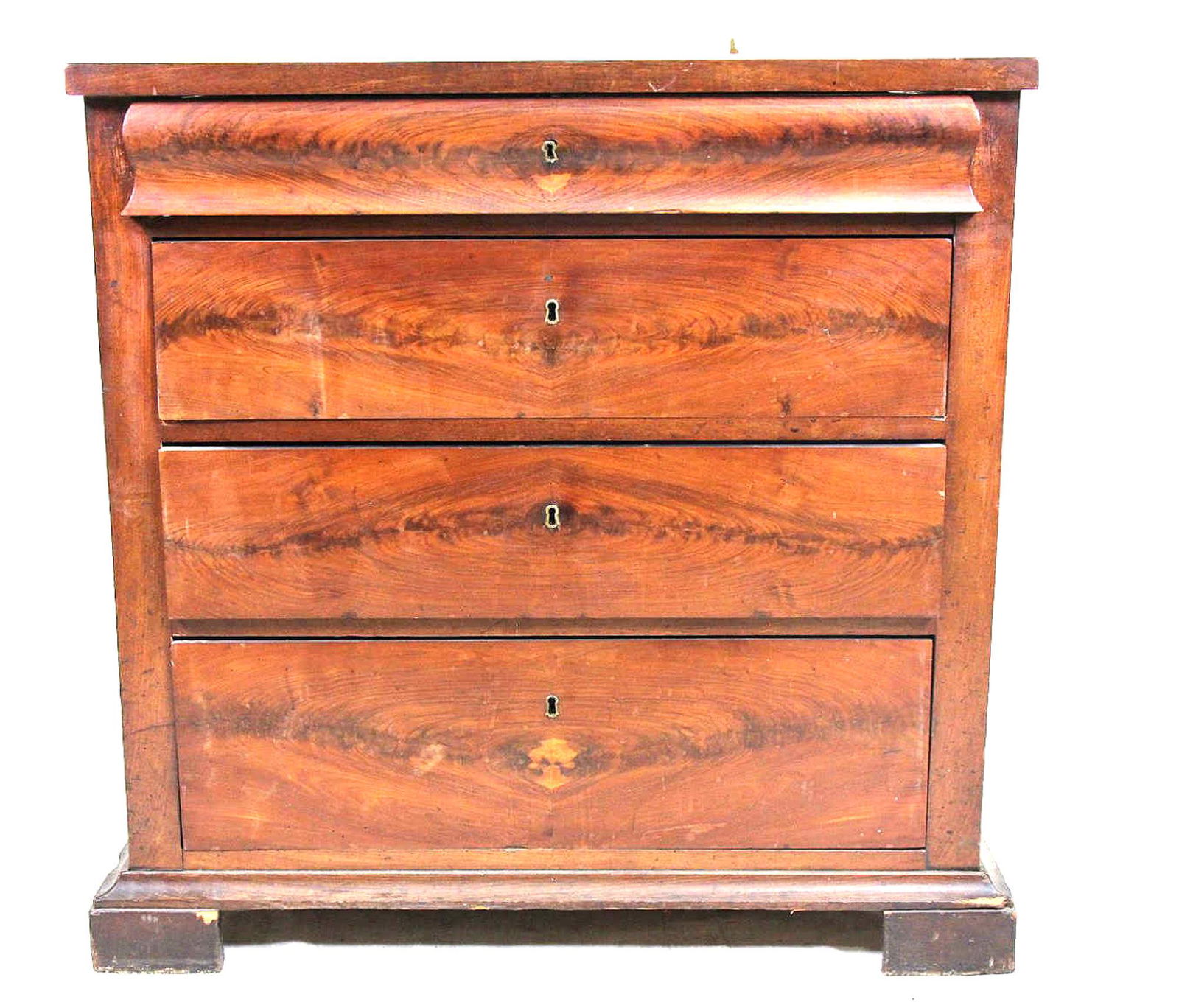 19th CENTURY DANISH MAHOGANY FOUR DRAWER CHEST (1 of 3)