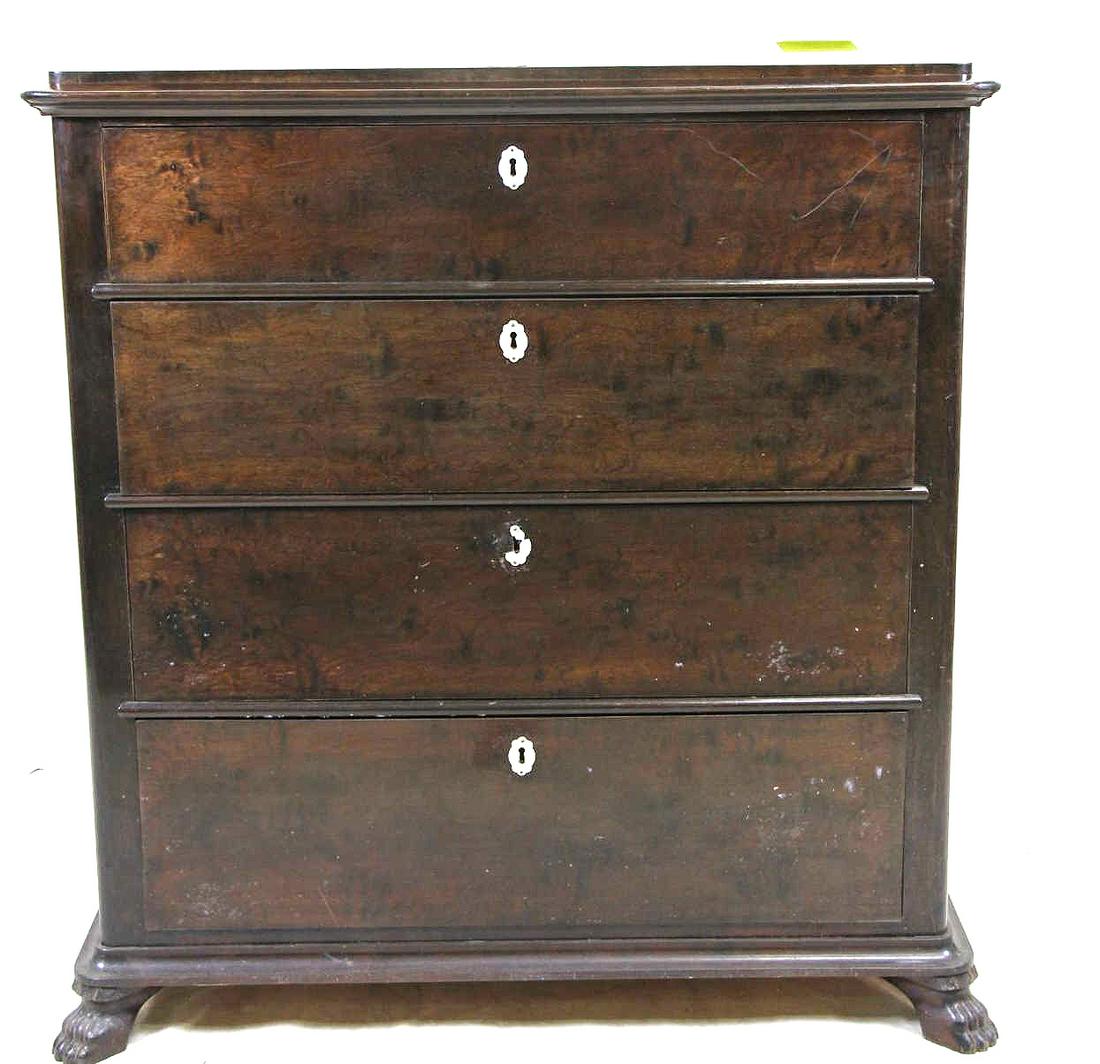 19th CENTURY DANISH MAHOGANY FOUR DRAWER CHEST (1 of 3)