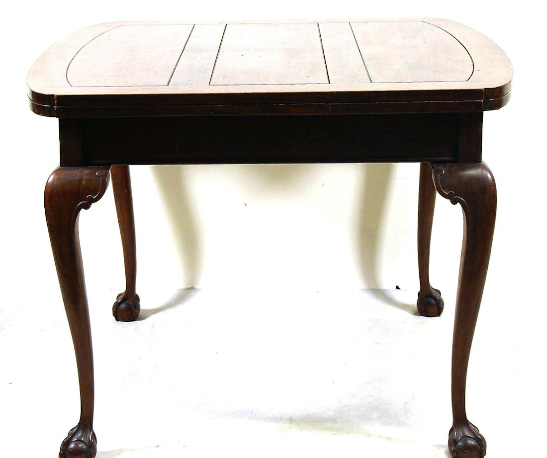 DRAW LEAF ANTIQUE TABLE ON BALL & CLAW FEET (1 of 4)
