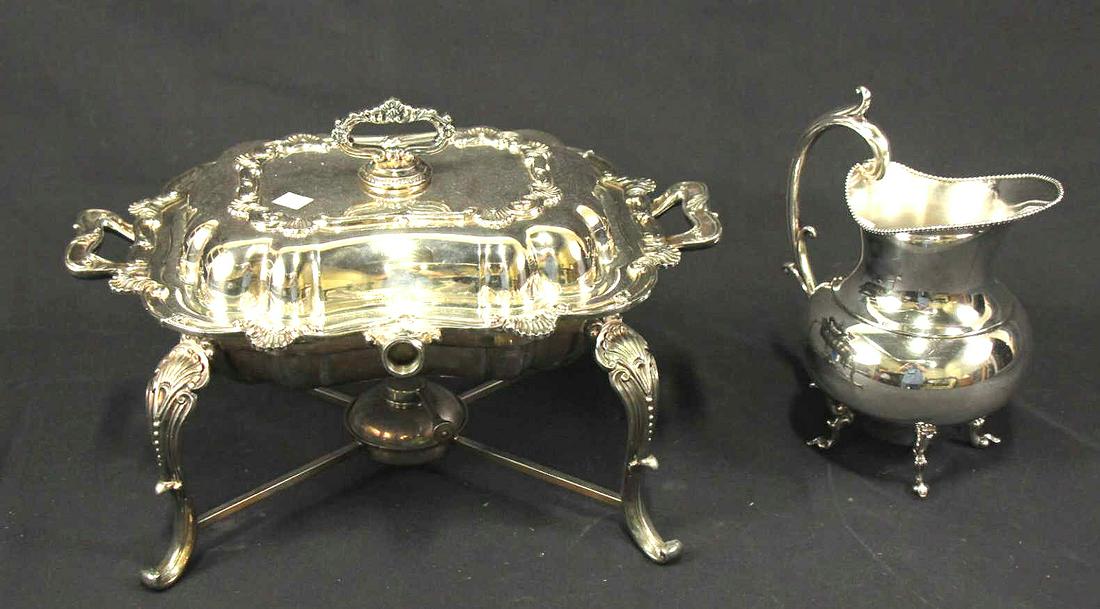 MIXED LOT OF TWO SILVER PLATED SERVING PIECES (1 of 3)
