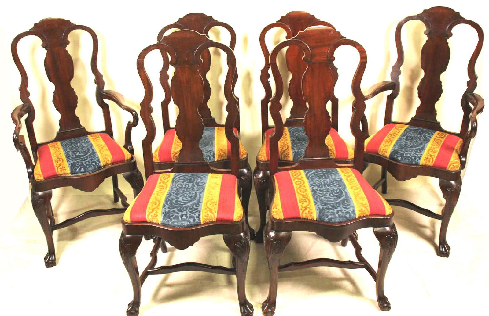 LOT OF EIGHT QUEEN ANNE STYLE DINING CHAIRS (1 of 5)