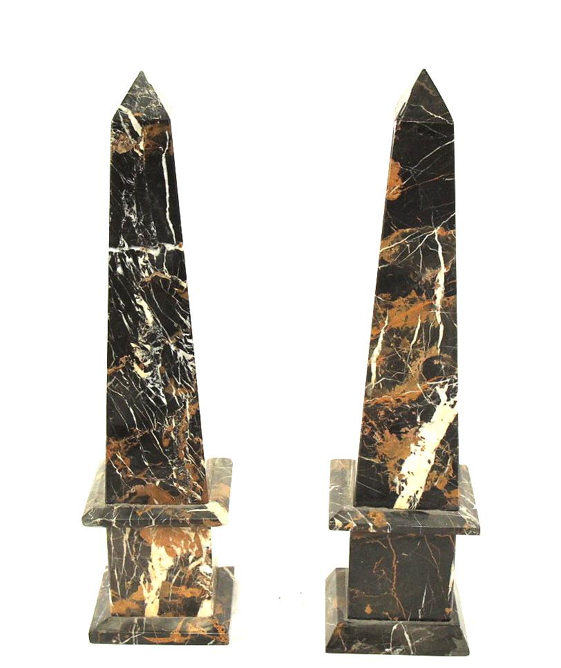 PAIR OF MARBLE OBELISKS (1 of 3)