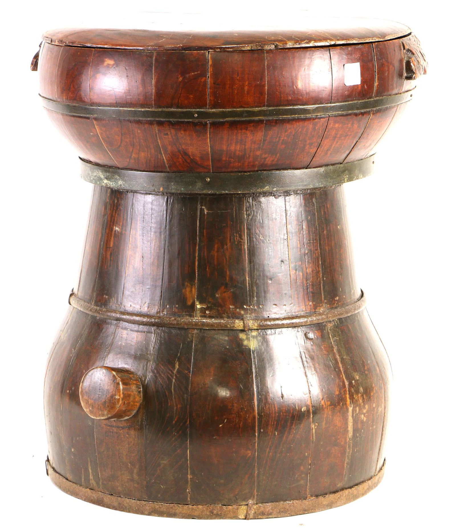 ANTIQUE CHINESE WOODEN THREE-PIECE BASKET (1 of 2)