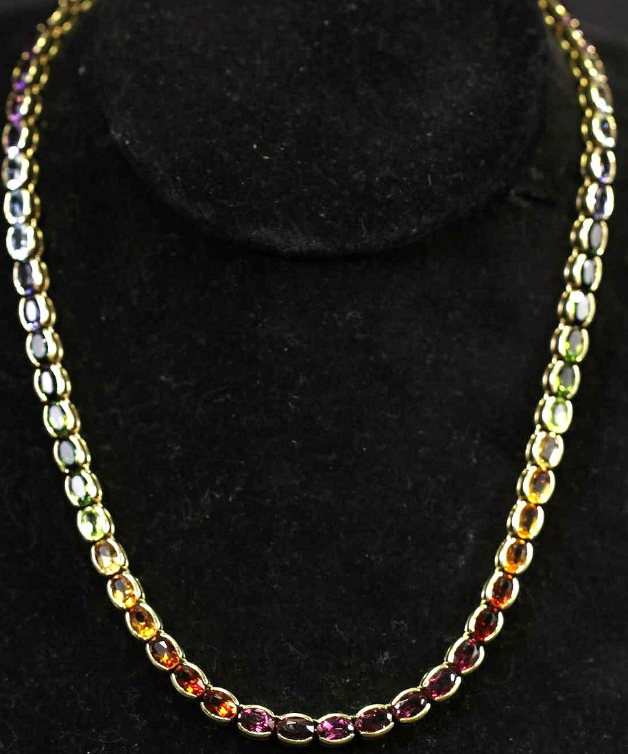 14kt. YELLOW GOLD MULTI-GEMSTONE NECKLACE (1 of 4)