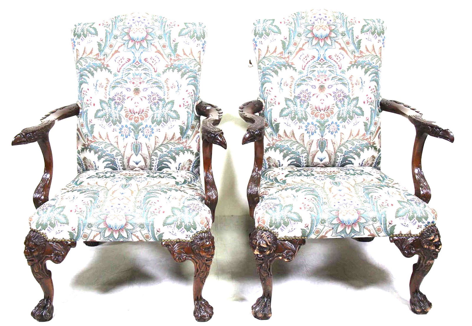 PAIR OF GEORGIAN STYLE ARMCHAIRS (1 of 11)