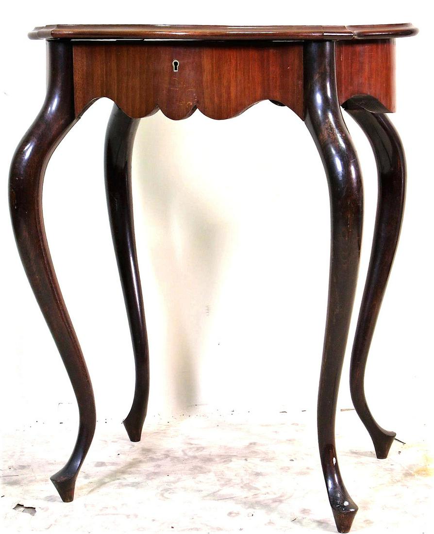 19th CENTURY MAHOGANY FLIP TO SEWING TABLE (1 of 3)