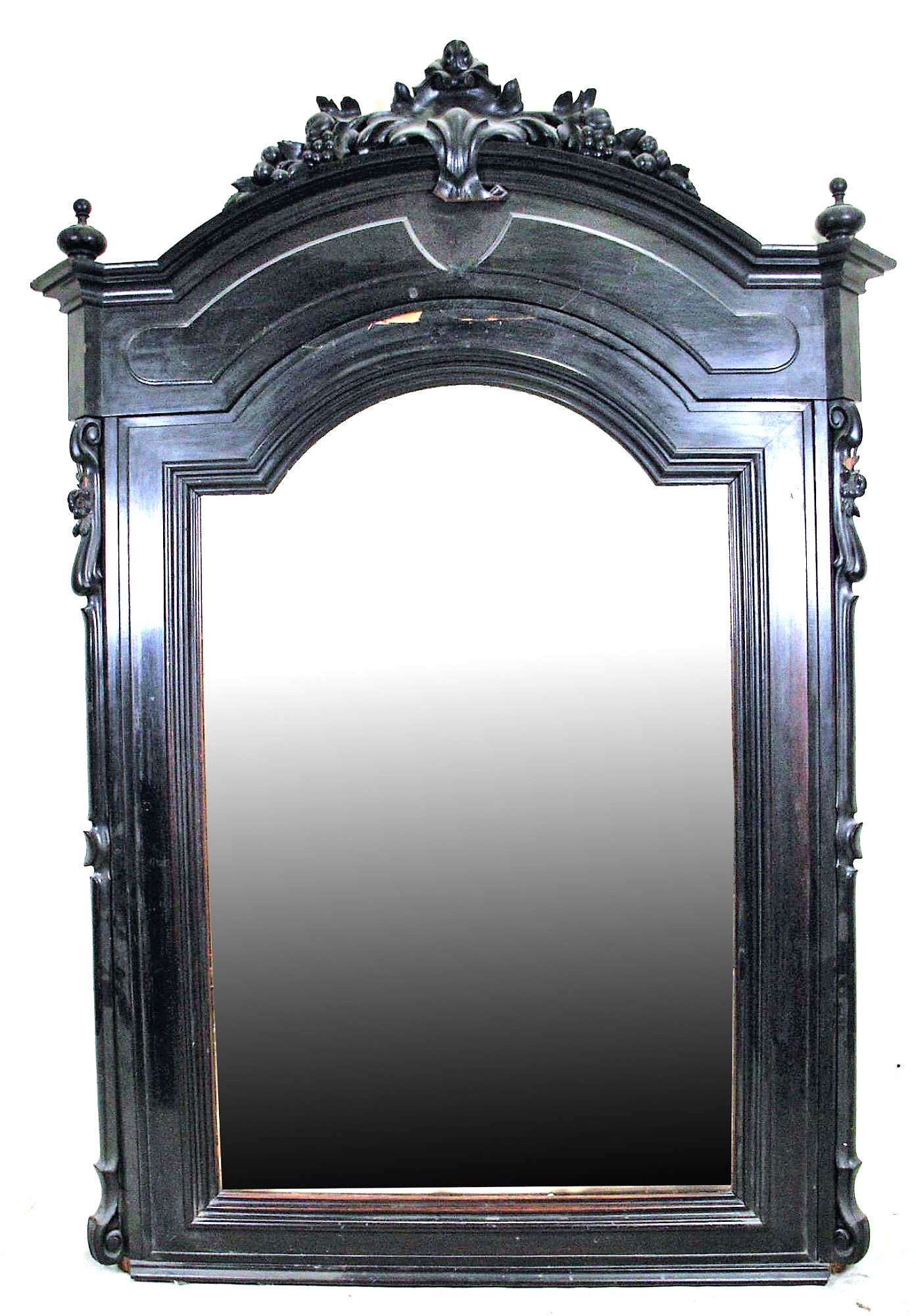 19th CENTURY FRENCH EBONIZED EBONIZED FRAMED MIRRO (1 of 3)