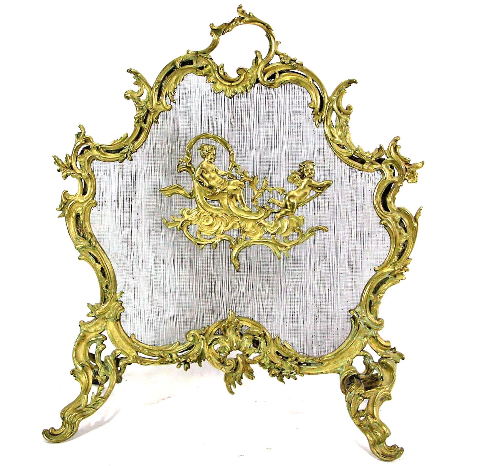 FRENCH STYLE GILT BRONZE FIREPLACE SCREEN (1 of 3)