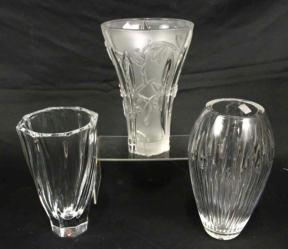 LOT OF THREE CRYSTAL VASES (1 of 1)