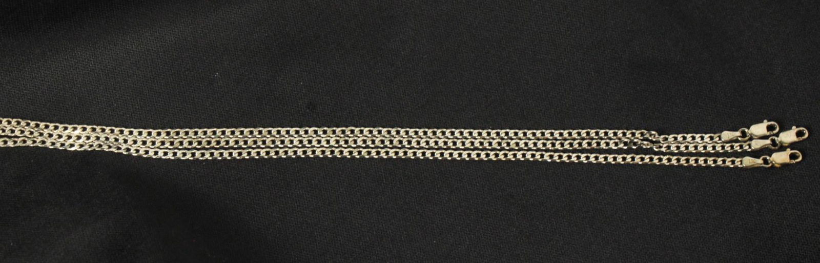 NEW SET OF 3 STERLING SILVER FLAT CURB STYLE ANKLE (1 of 1)